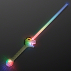 Light Up T-Rex Dinosaur Sword (Pack of 12) light up dinosaur sword, T-Rex LED sword, dinosaur party favors, LED light sword, kids dinosaur toys, flashing dinosaur sword, glow sword for parties, dinosaur birthday supplies, LED toy sword pack, Party Express dinosaur toys