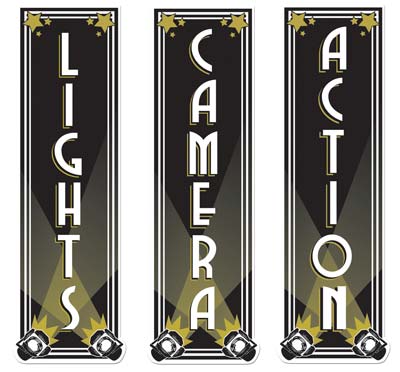 Lights, Camera, Action Cutouts (Pack of 36) Lights, Camera, Action Cutouts, decoration, hollywood, new year's eve, wholesale, inexpensive, bulk