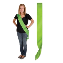 Lime Green Satin Sash (Pack of 6) lime green satin sash, adult satin sash, 4 x 33 sash, sewn bottom sash, bulk sashes, event sashes, pageant sash lime green, customizable satin sash, party sashes, Party Express sashes