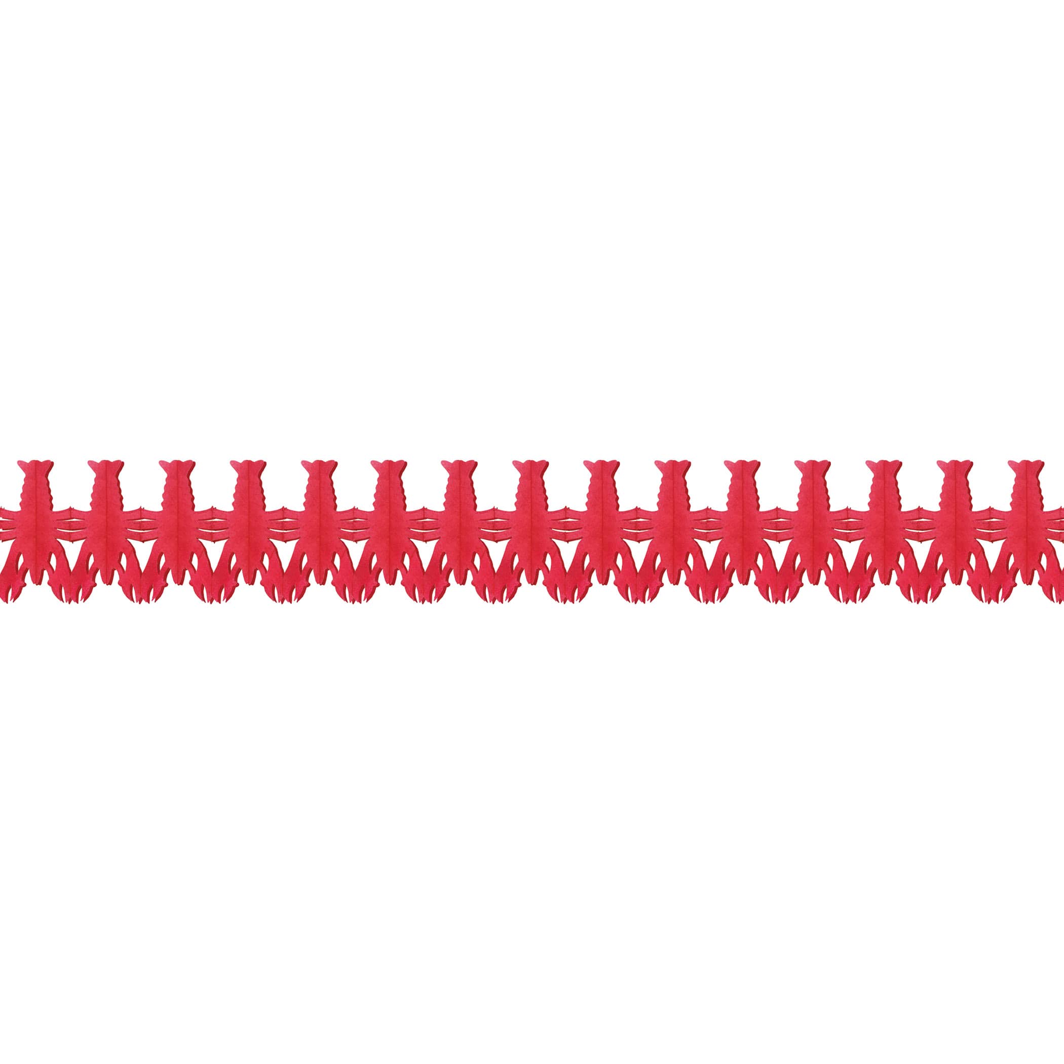 Lobster Tissue Garland (Pack of 12) lobster tissue garland, red lobster garland, nautical party decorations, seafood boil décor, coastal party garland, die-cut tissue decorations, Party Express lobster garland, summer party décor