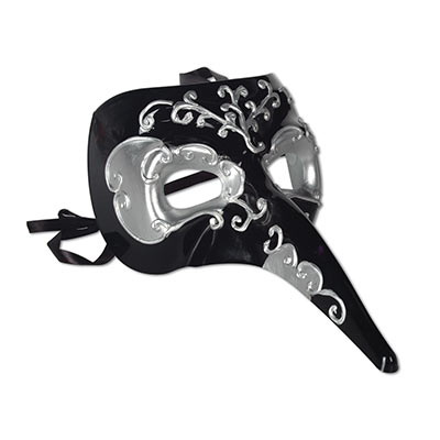Black and silver half Long Nose Mask.