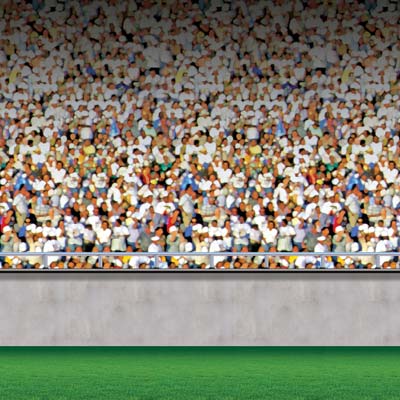 Lower Deck Stadium Backdrop printed on thin plastic material.