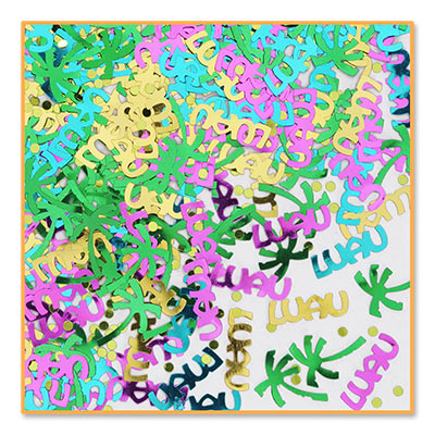 Luau Party Multi Colored Confetti with palm trees 