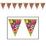 Luau Pennant Banner is layered in bright beautiful colors.