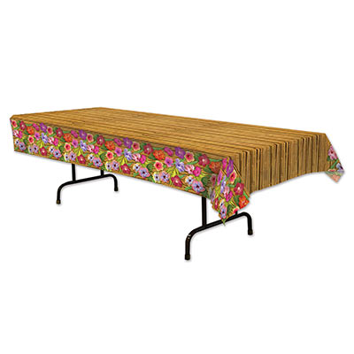 Bamboo and Flowers Luau Table Cover