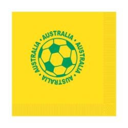 Soccer Luncheon Napkins - Australia (Pack of 192) Australia napkins, Australia soccer napkins, Australian party supplies, soccer party décor, Australia theme decorations, bulk luncheon napkins, pack of 192 napkins, Party Express Australia décor