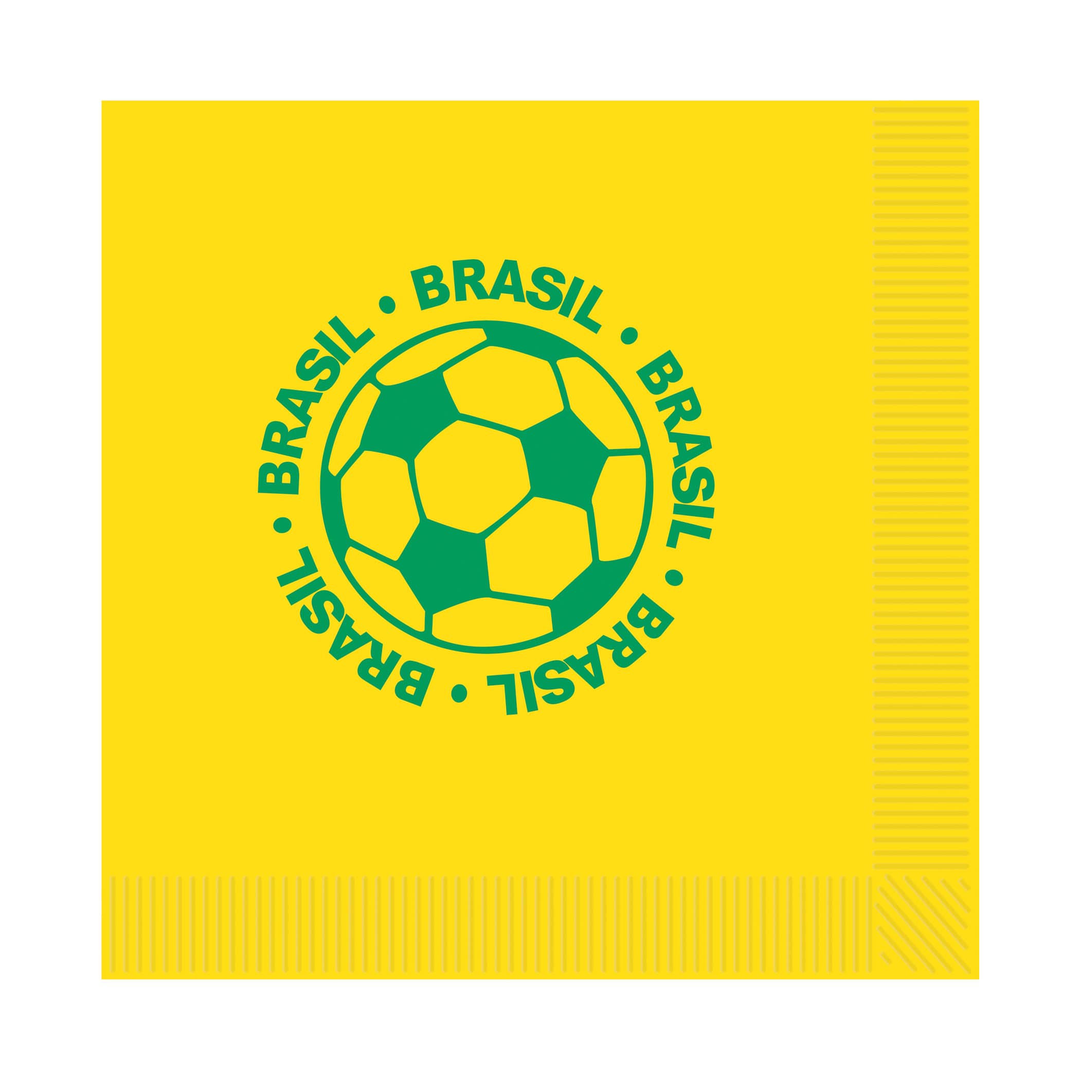 Soccer Luncheon Napkins - Brasil (Pack of 192) Brazil napkins, Brasil soccer napkins, Brazilian party supplies, soccer party décor, Brazil theme decorations, bulk luncheon napkins, pack of 192 napkins, Party Express Brazil décor