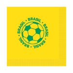 Soccer Luncheon Napkins - Brasil (Pack of 192) Brazil napkins, Brasil soccer napkins, Brazilian party supplies, soccer party décor, Brazil theme decorations, bulk luncheon napkins, pack of 192 napkins, Party Express Brazil décor