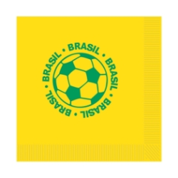 Soccer Luncheon Napkins - Brasil (Pack of 192) Brazil napkins, Brasil soccer napkins, Brazilian party supplies, soccer party décor, Brazil theme decorations, bulk luncheon napkins, pack of 192 napkins, Party Express Brazil décor