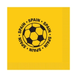 Soccer Luncheon Napkins - Spain (Pack of 192) Spain napkins, Spain soccer napkins, Spanish party supplies, soccer party décor, Spain theme decorations, bulk luncheon napkins, pack of 192 napkins, Party Express Spain décor