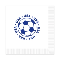 Soccer Luncheon Napkins - United States (Pack of 192) United States napkins, USA soccer napkins, American party supplies, patriotic party décor, soccer party decorations, USA theme decorations, bulk luncheon napkins, pack of 192 napkins, Party Express USA décor