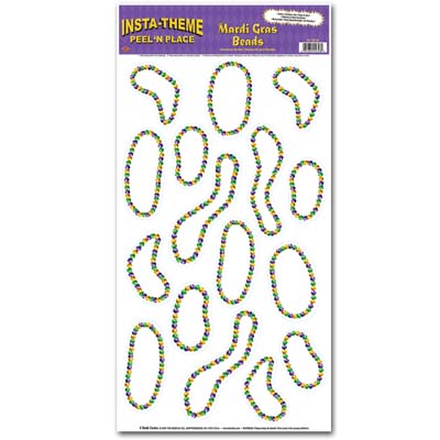 Mardi Gras Beads Peel N Place Wall Clings