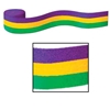 Purple, Yellow and Green Striped Mardi Gras Crepe Streamer
