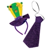 Mardi Gras Headband & Purple Necktie Set