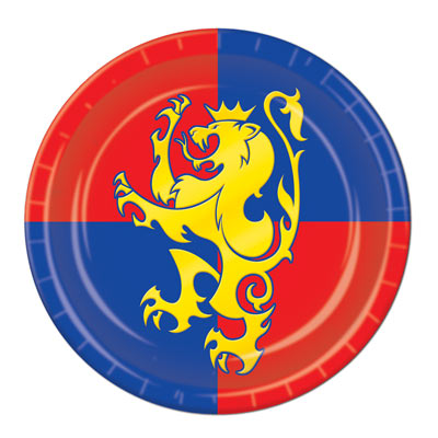 Red and Blue Medieval Plates 