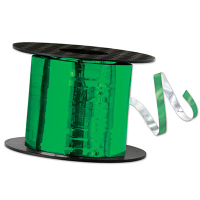 Green Metallic Curling Ribbon (Pack of 1) metallic, curling, ribbon, decoration, centerpiece, balloon, new year's eve, st. patrick's day, inexpensive, wholesale, emerald, green, bulk