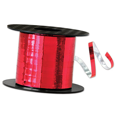 Metallic Curling Ribbon (Pack of 1) red, metallic, curling, ribbon, balloons, decoration, new years eve, christmas, inexpensive, wholesale, bulk