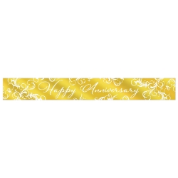 Metallic Gold Happy Anniversary Banner