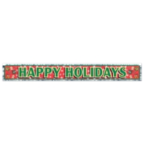 Metallic Happy Holidays Fringe Banner