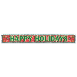 Metallic Happy Holidays Fringe Banner