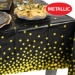 Black & Gold Metallic Polka Dots Tablecover (Pack of 12)  - 56071-BKGD