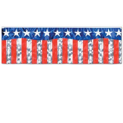 Metallic Stars & Stripes Fringe Banner