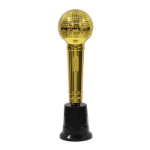 The Microphone Award has a black base with golden microphone attached to the top.