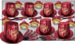 Midnight Crimson New Year Asst for 50 Midnight Crimson New Year Assortment for 50, New Year's Eve party kit, NYE party supplies, party assortment for 50 guests, bulk New Year's Eve accessories, crimson New Year decorations, countdown party supplies, corporate New Year's party favors, hotel New Year's Eve supplies, restaurant party kit, festive party accessories, holiday event decorations, New Year's celebration supplies, Party Express