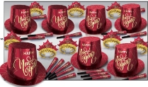 Midnight Crimson New Year Asst for 50 Midnight Crimson New Year Assortment for 50, New Year's Eve party kit, NYE party supplies, party assortment for 50 guests, bulk New Year's Eve accessories, crimson New Year decorations, countdown party supplies, corporate New Year's party favors, hotel New Year's Eve supplies, restaurant party kit, festive party accessories, holiday event decorations, New Year's celebration supplies, Party Express