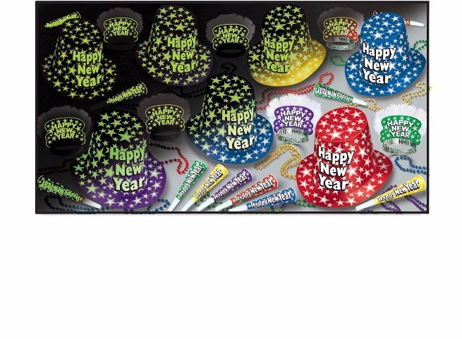 Glow in the dark new years eve party pack for 50 people