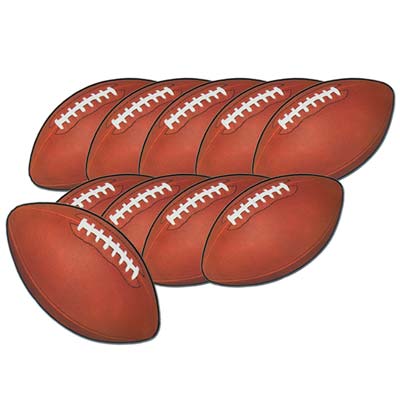 Brown Mini Football Cutouts Wall Decorations 