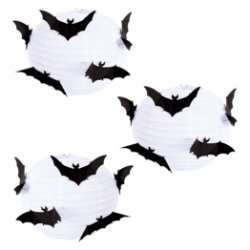 Moonlight Bat Paper Lantern (Pack of 18) Moonlight Bat Paper Lantern, bat paper lantern, Halloween paper lantern, Halloween hanging decoration, bat decoration, Halloween party decorations, spooky party supplies, haunted house decorations, hanging bat decor, Halloween lantern, party lanterns, Halloween ceiling decorations, seasonal party decor, Party Express Halloween decorations
