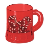 Red Mug Shot with Dice