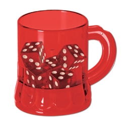 Red Mug Shot with Dice