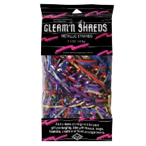 Multi-Color Gleam 'N Shreds Metallic Strands (Pack of 12) multi color metallic shreds, rainbow basket filler, gleam n shreds multi color, metallic strands décor, gift basket filler rainbow, party décor shreds, colorful centerpiece accents, Party Express metallic shreds