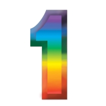 Multi-Color Plastic 3-D Number "1" (Pack of 24) multi color number 1 décor, 3D number one decoration, plastic number 1 party décor, 11 inch number 1, first birthday decorations, milestone number décor, colorful number one centerpiece, Party Express number decorations