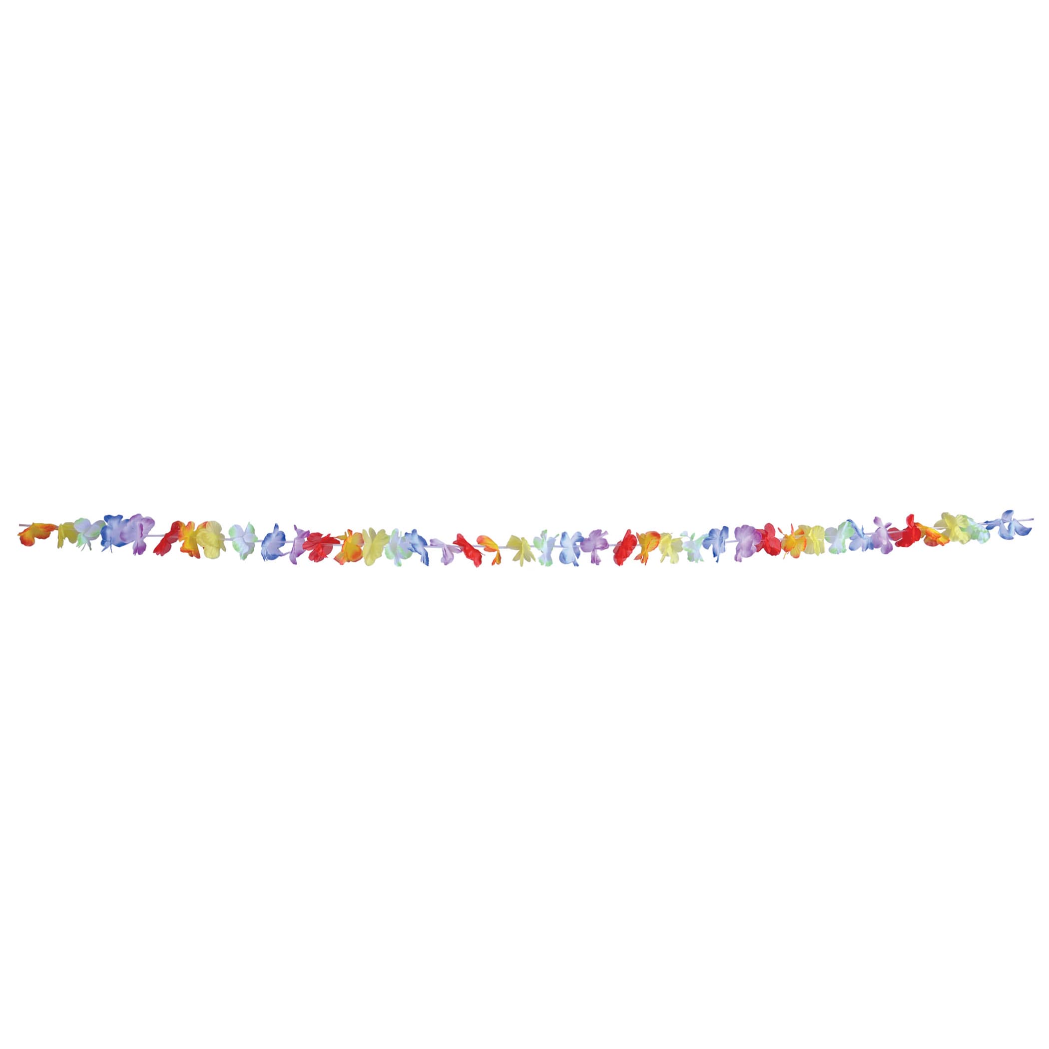Multi-Color Silk N Petals Garland (Pack of 12) Multi-Color Silk N Petals Garland, tropical garland, Hawaiian garland, luau decorations, tropical party decorations, silk flower garland, floral garland, beach party supplies, Hawaiian party supplies, summer party decorations, island theme décor, tropical event decorations, colorful garland, luau party accessories, Party Express