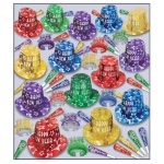 assorted colored party kit for 100 people with stars on the hats
