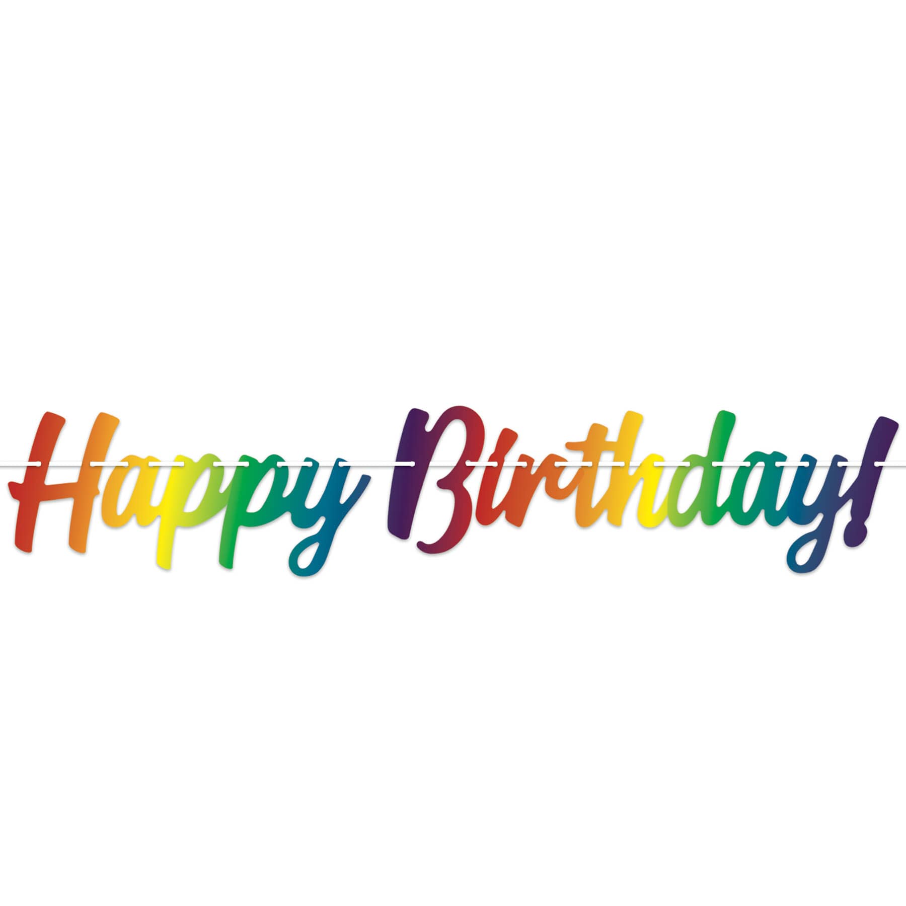 Multi-Color Happy Birthday Balloon Streamer