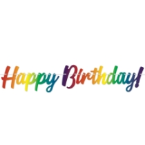 Multi-Color Happy Birthday Balloon Streamer