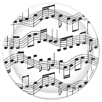 White Plates with black music notes 