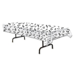 White Plastic Table Cover with Black music notes