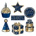 Navy & Gold Birthday Cutouts (Pack of 84) - 58550