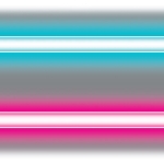 Neon Border of blue and pink printed on thin plastic material.