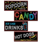 Neon Food Sign Cutouts with a black background and print to replicate neon signs.