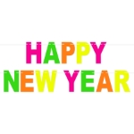 Neon Happy New Year Streamer