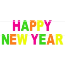 Neon Happy New Year Streamer