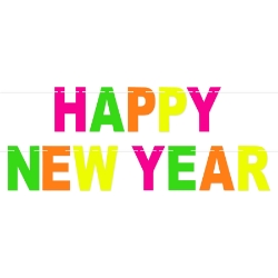 Neon Happy New Year Streamer