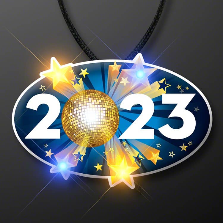 New Year 2023 Light Up Necklace (Pack of 12)  