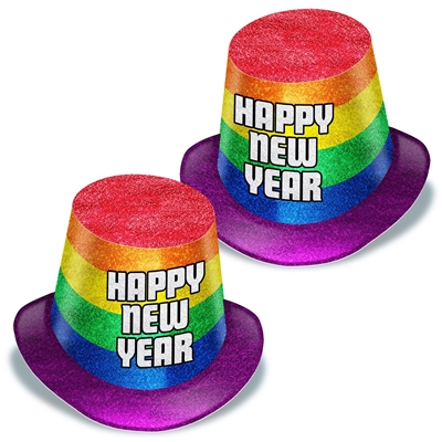 Bright Rainbow Pride Hi-Hats for New Years Eve